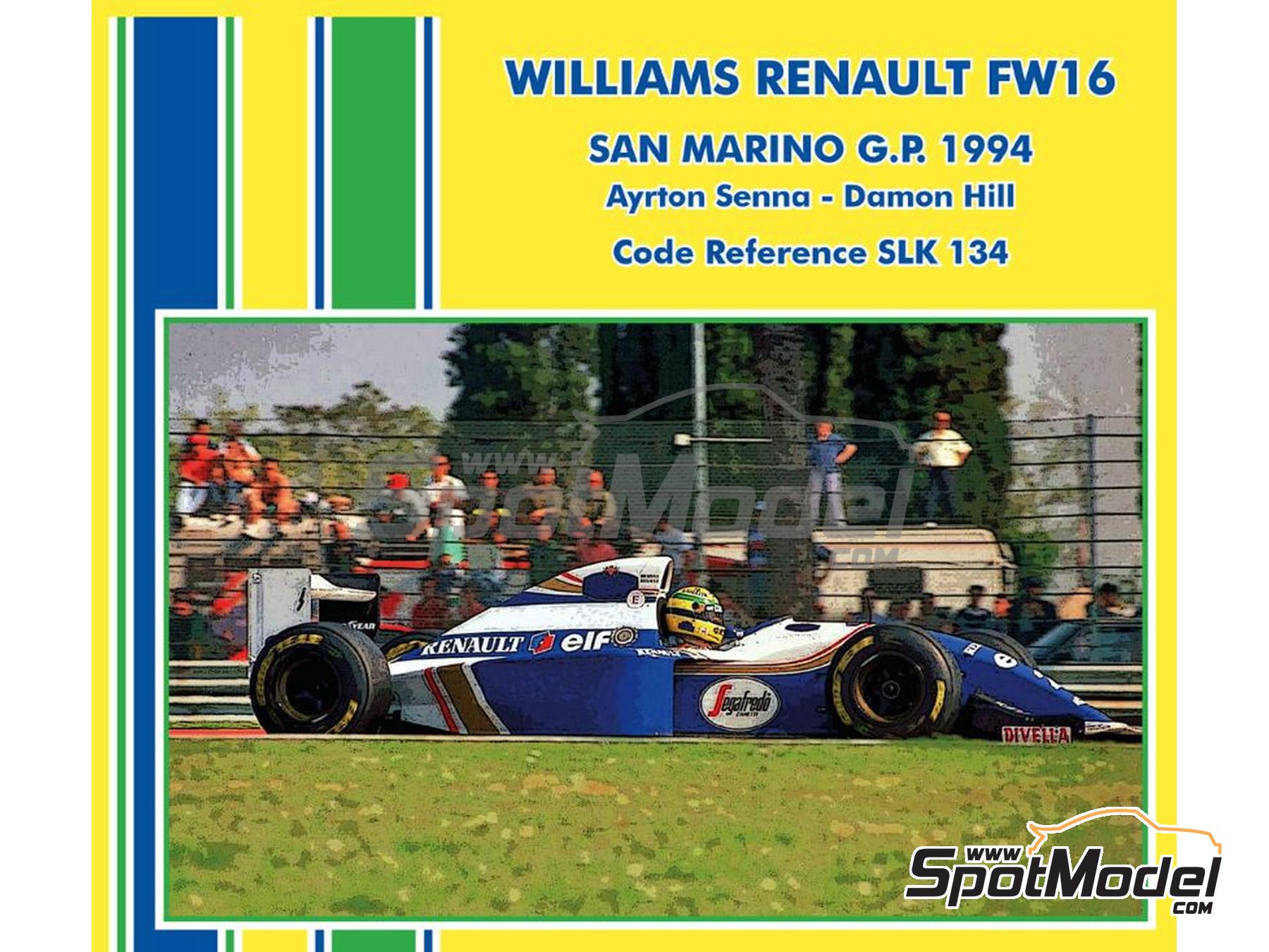 Williams Renault FW16 Williams Grand Prix Engineering Team sponsored by  Rothmans - San Marino Formula 1 Grand Prix 1994. Car scale model kit in  1/43 s